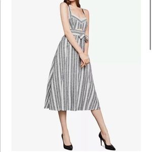 BCBGMAXAZRIA Stripe Cutout Midi Dress